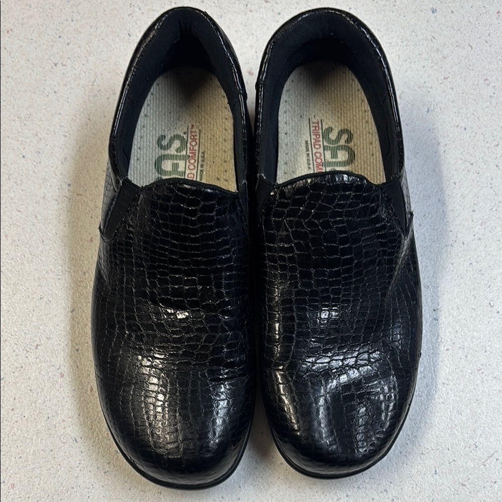 SAS Black Leather Loafers Slip-Ons